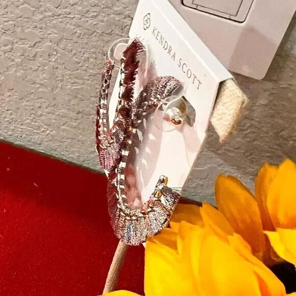 NWT Kendra Scott Purple Eve Hoop Earrings #KSER - Picture 2 of 9